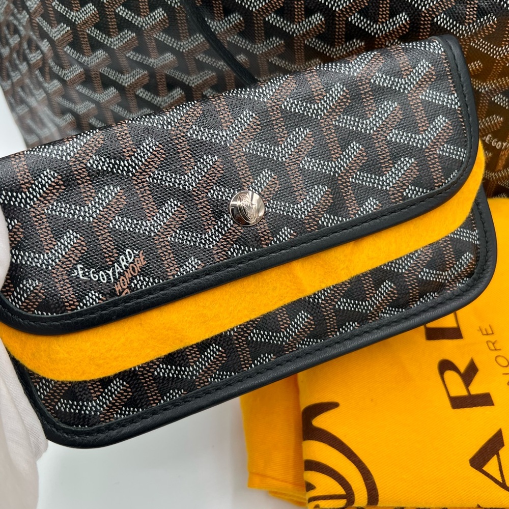 Goyard Saint Louis GM black Goyardine Canvas Tote bag with pouch like New ❤️ - Picture 2 of 11